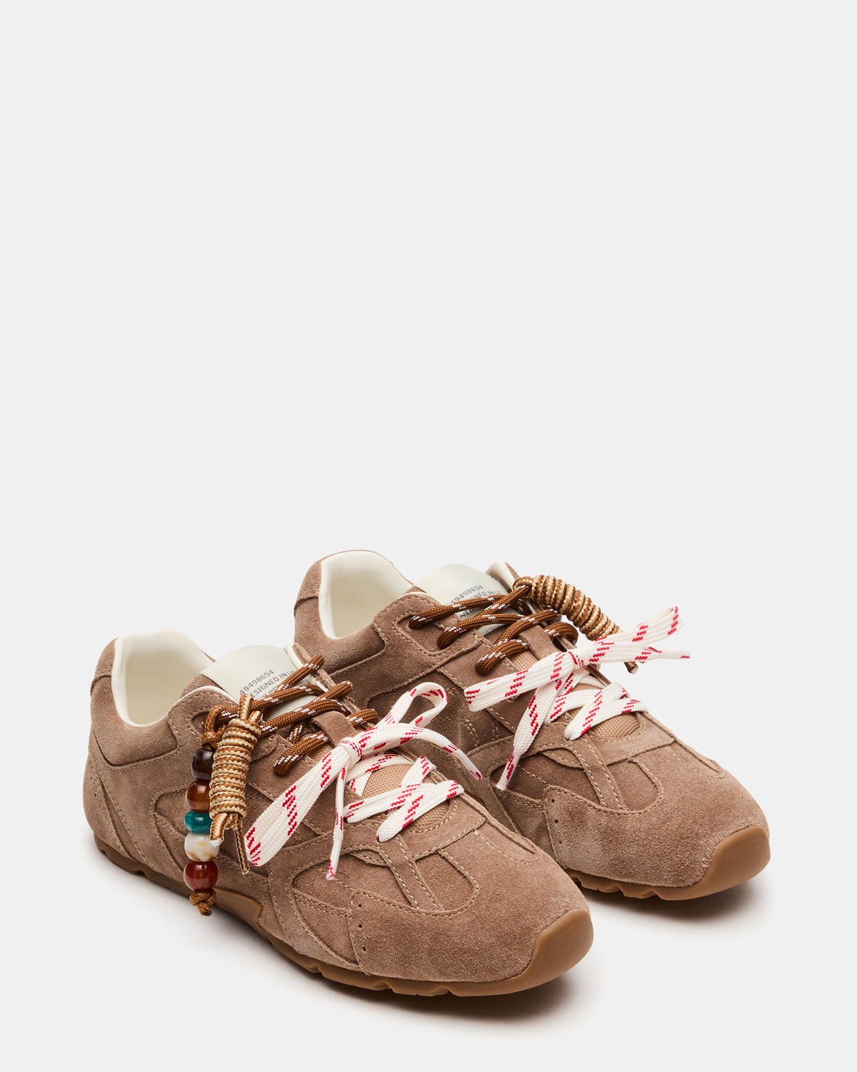 AZIEL Charm Taupe Suede Low-Top Lace-Up Women's Sneakers | Steve Madden