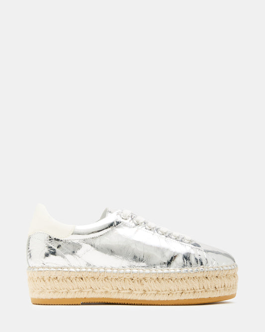 BECKY Silver Multi Women's Espadrille Platform Casual Sneakers | Steve Madden