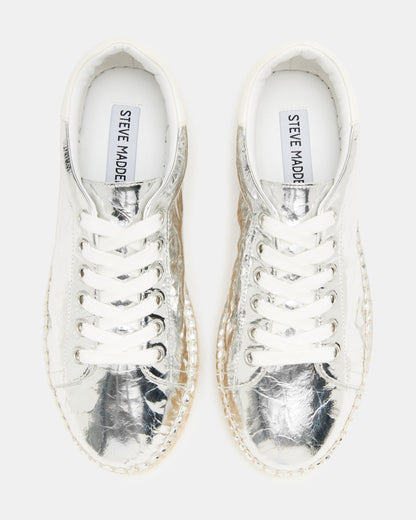 BECKY Silver Multi Women's Espadrille Platform Casual Sneakers | Steve Madden