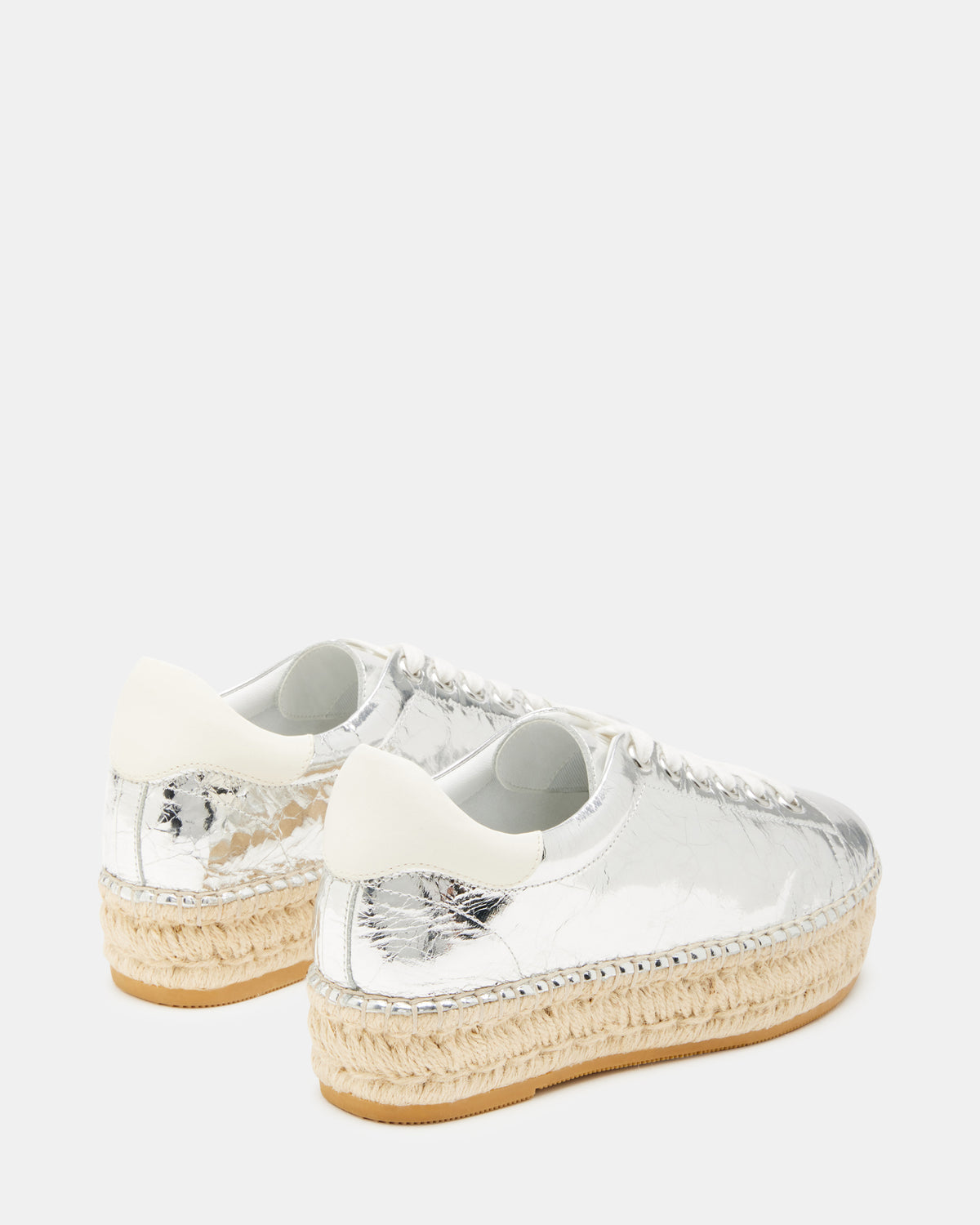 BECKY Silver Multi Women's Espadrille Platform Casual Sneakers | Steve Madden