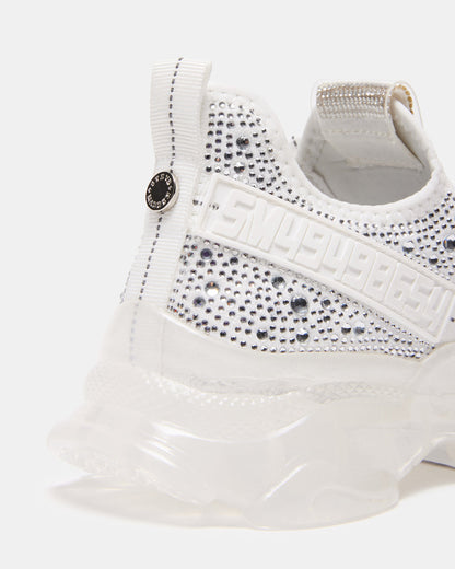 MAXIMA White Rhinestones Sneakers | Women's Sneakers | Steve Madden
