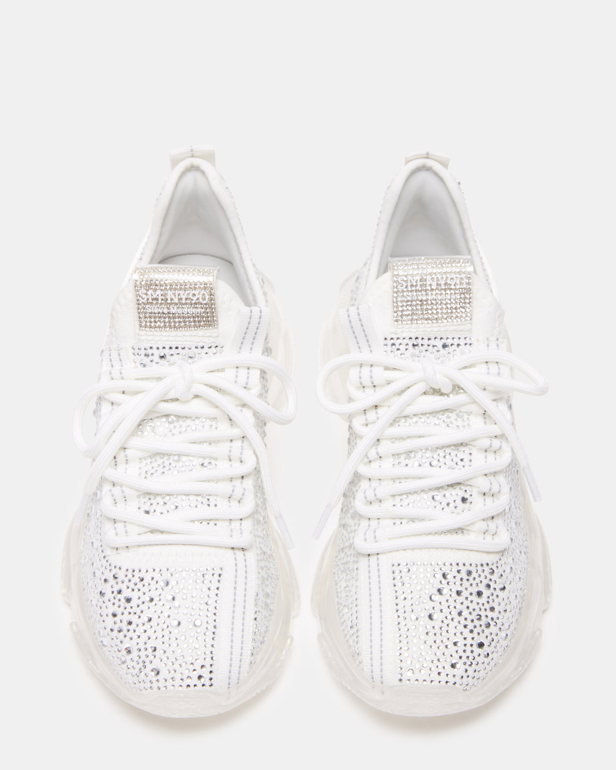MAXIMA White Rhinestones Sneakers | Women's Sneakers | Steve Madden