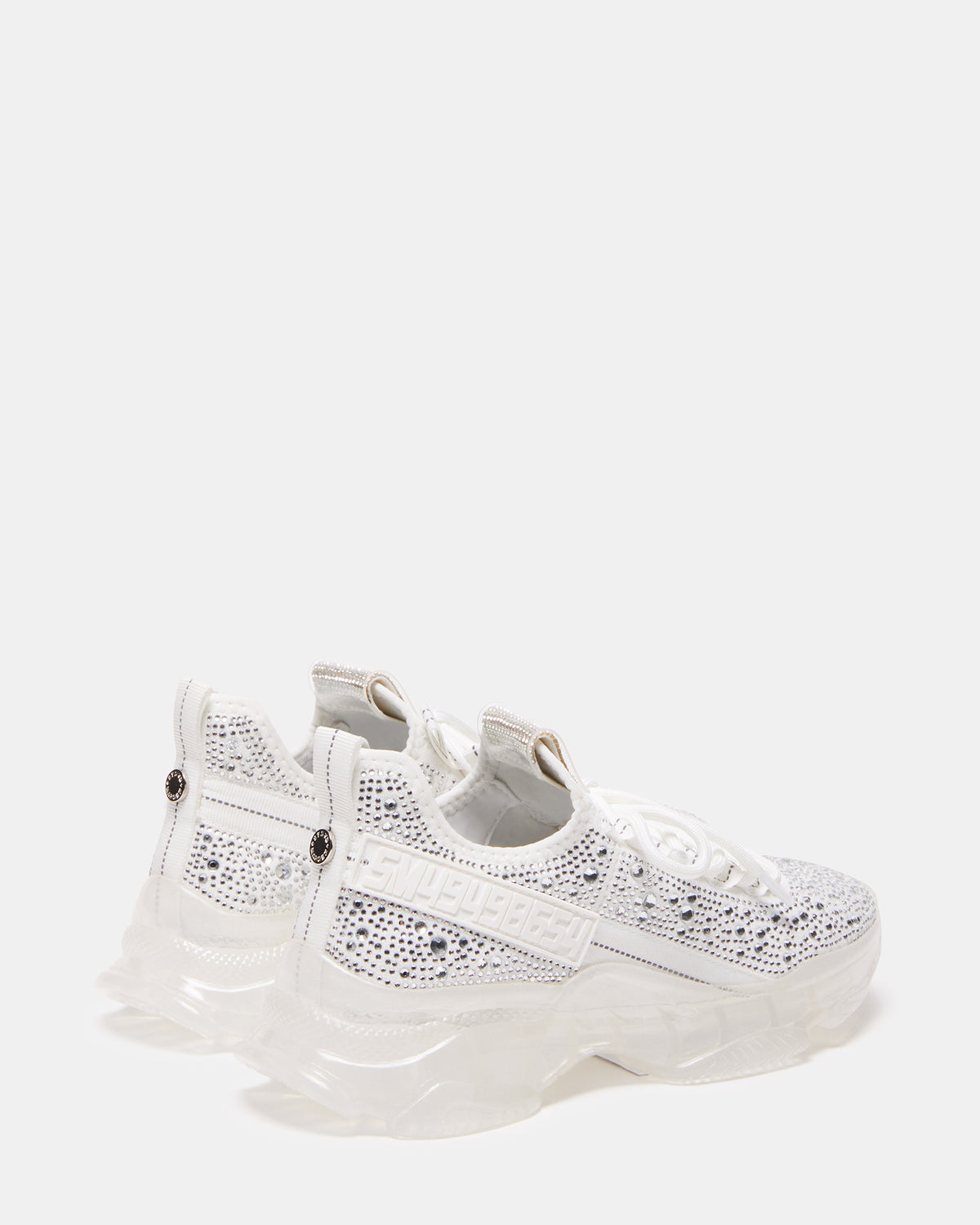 MAXIMA White Rhinestones Sneakers | Women's Sneakers | Steve Madden