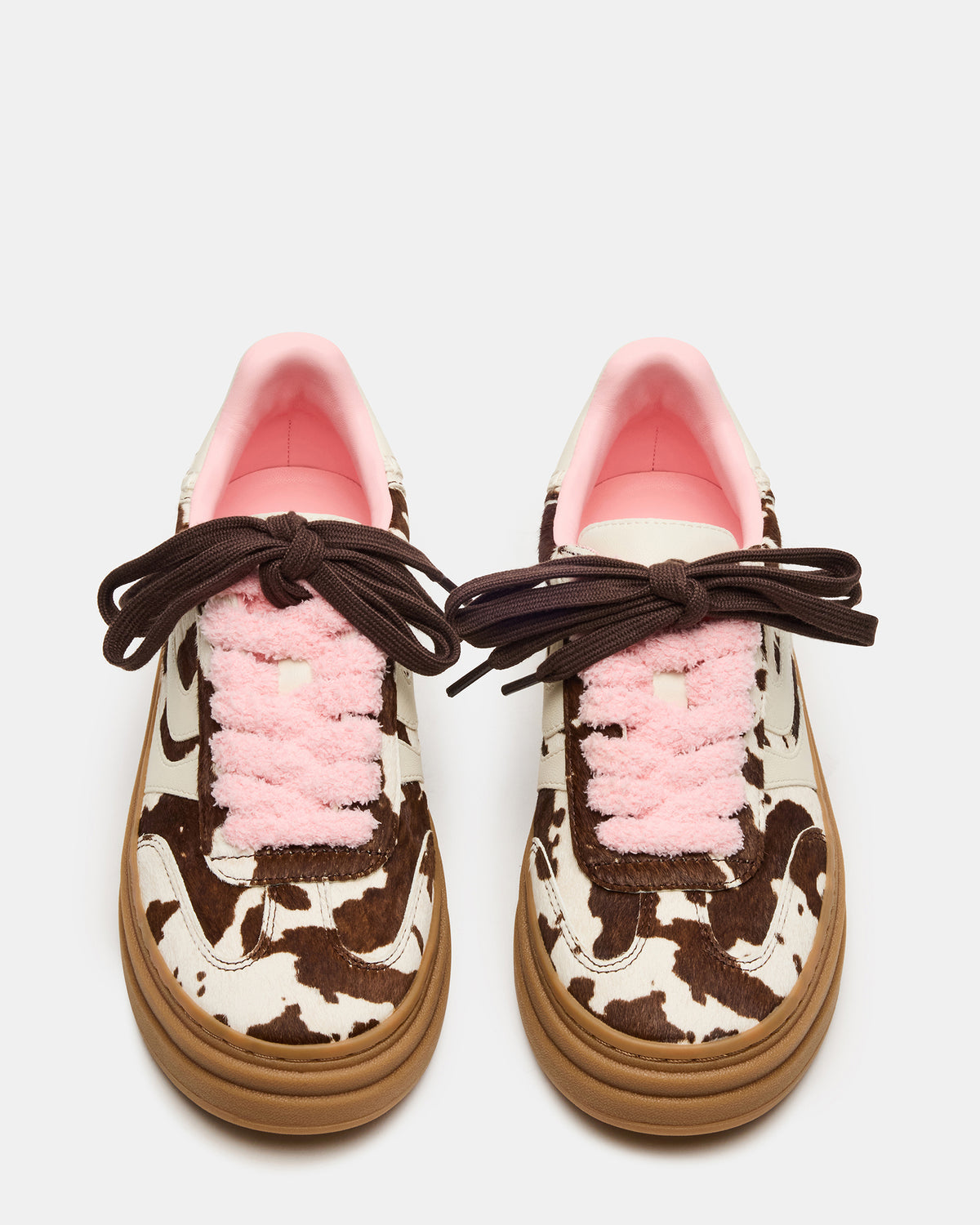 DODGE Brown Cow Print Low-Top Platform Women's Sneaker | Steve Madden