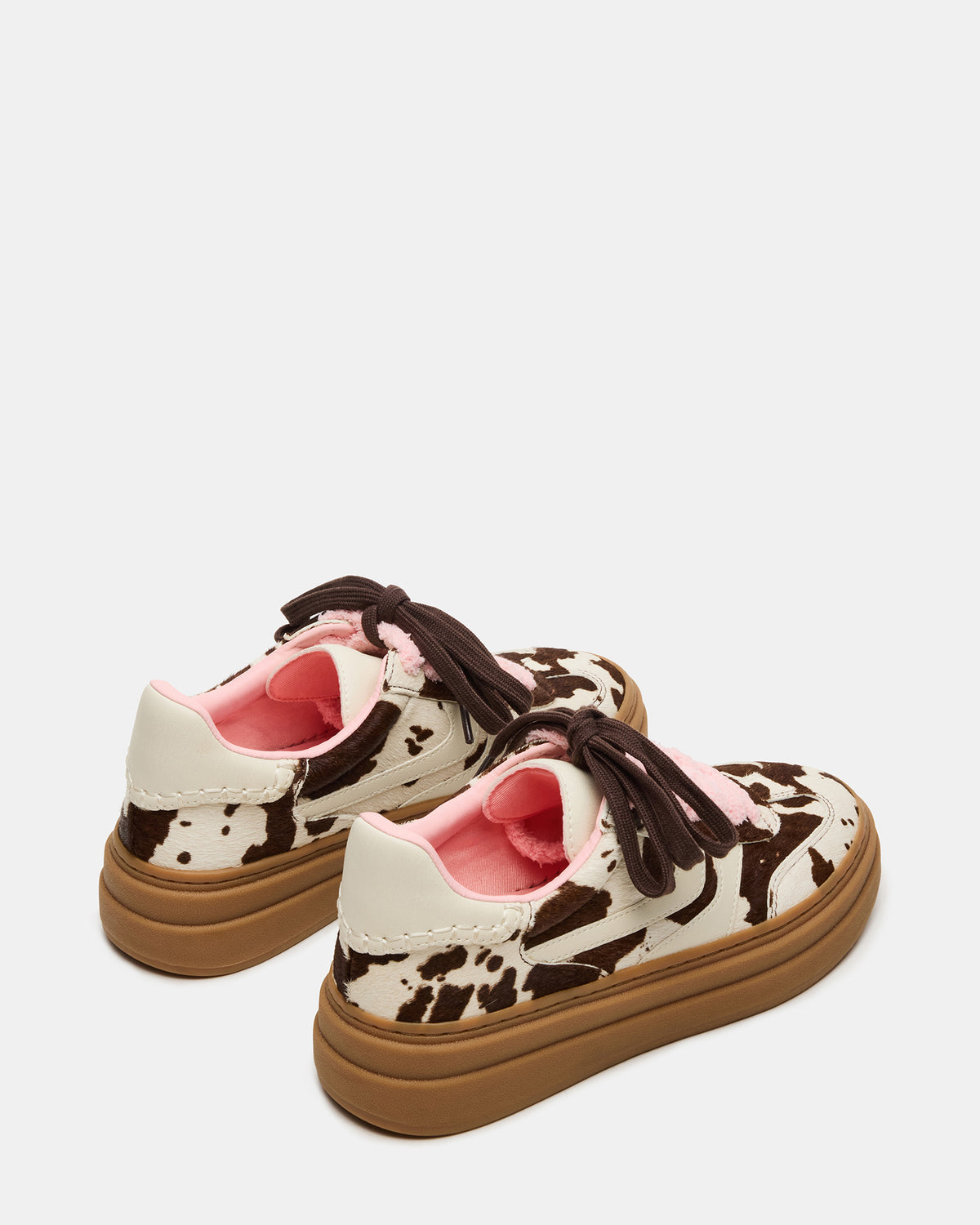 DODGE Brown Cow Print Low-Top Platform Women's Sneaker | Steve Madden