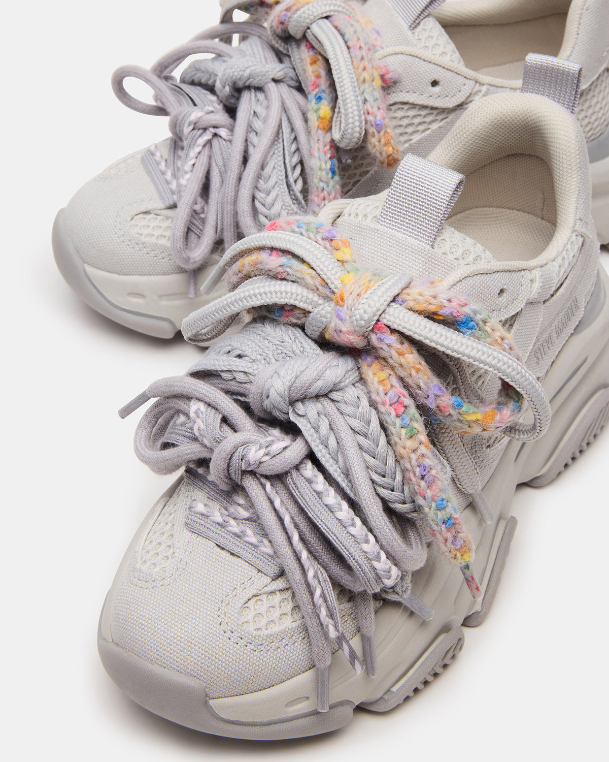 PRYCE Grey Low-Top Lace-Up Chunky Platform Women's Sneaker | Steve Madden