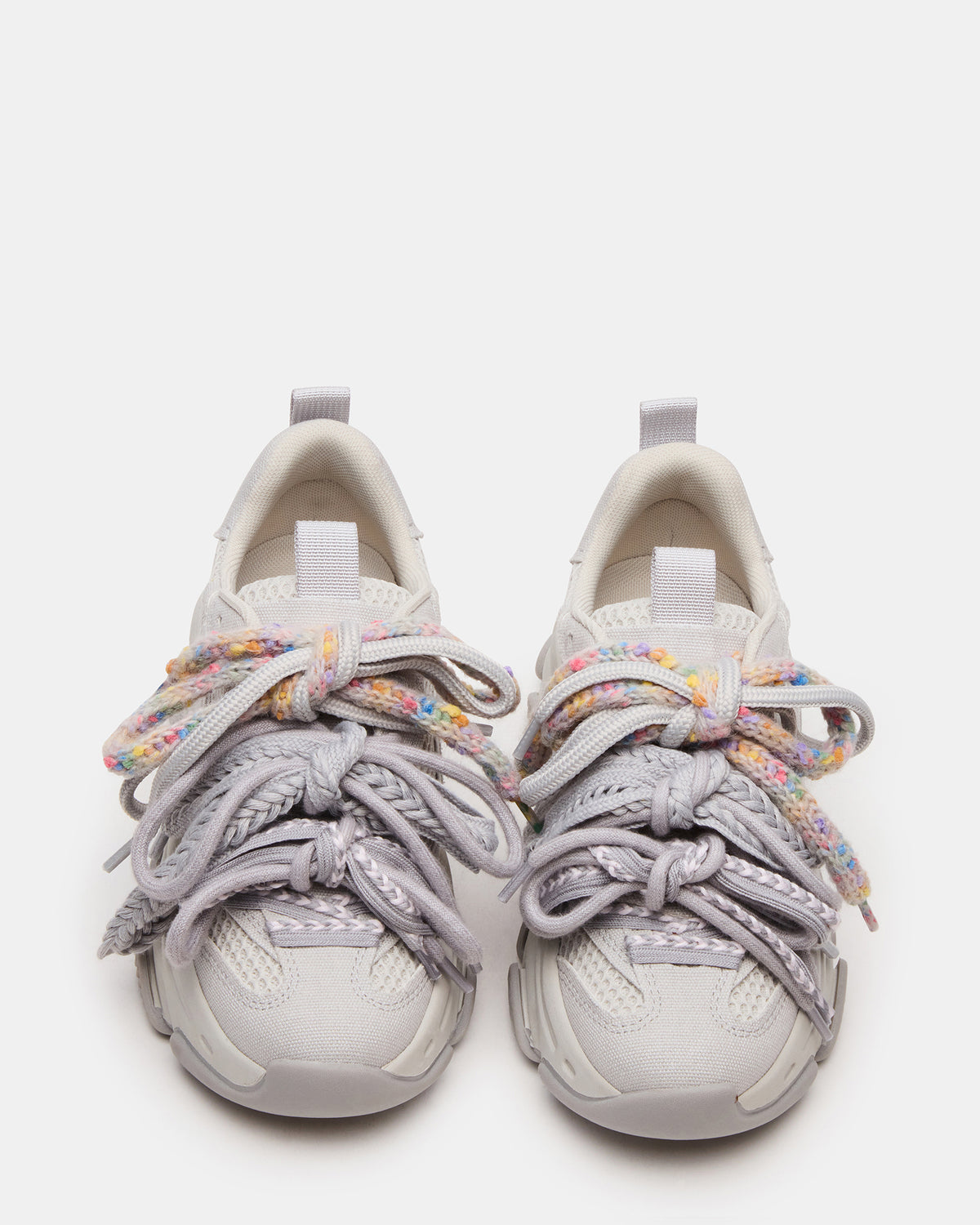 PRYCE Grey Low-Top Lace-Up Chunky Platform Women's Sneaker | Steve Madden