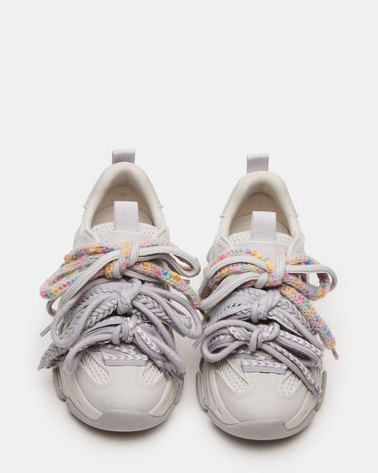 PRYCE Grey Low-Top Lace-Up Chunky Platform Women's Sneaker | Steve Madden