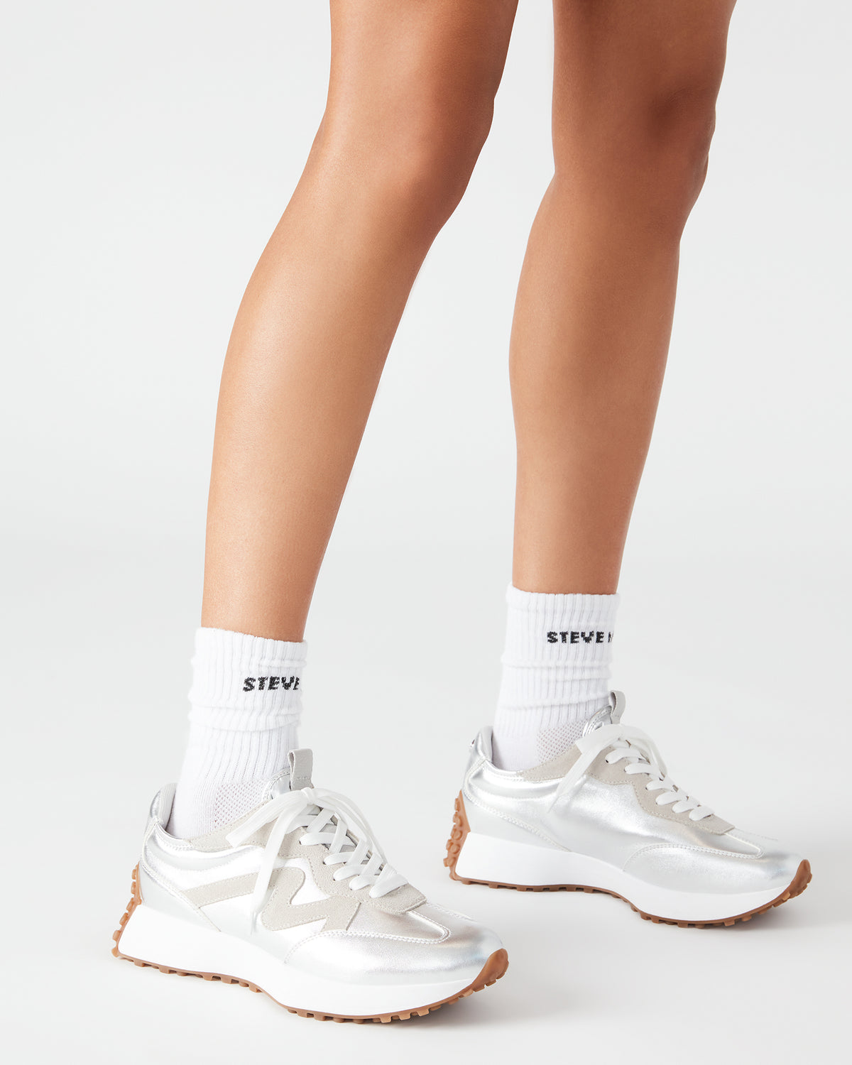 CAMPO Silver Lace-Up Women's Sneaker | Steve Madden
