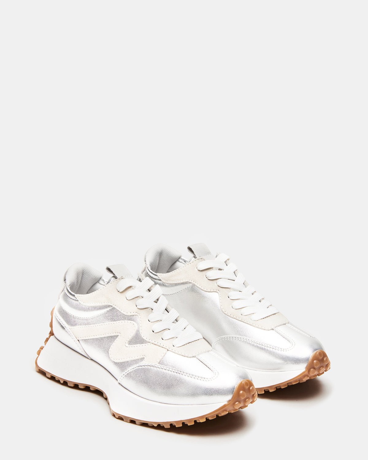 CAMPO Silver Lace-Up Women's Sneaker | Steve Madden