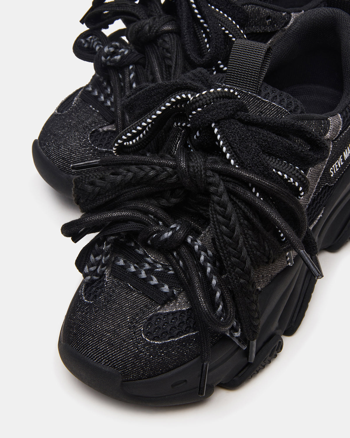 PRYCE Black Low-Top Lace-Up Chunky Platform Women's Sneaker | Steve Madden
