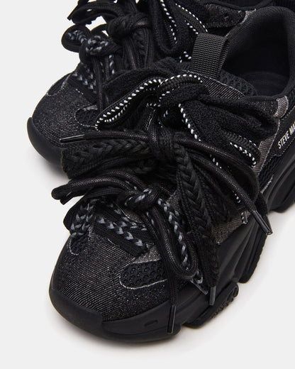 PRYCE Black Low-Top Lace-Up Chunky Platform Women's Sneaker | Steve Madden