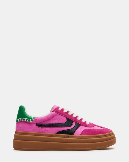 DODGE Pink Multi Low-Top Platform Women's Sneaker | Steve Madden