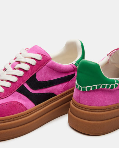 DODGE Pink Multi Low-Top Platform Women's Sneaker | Steve Madden