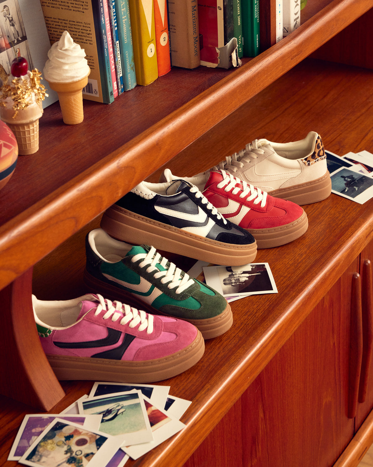 DODGE Pink Multi Low-Top Platform Women's Sneaker | Steve Madden