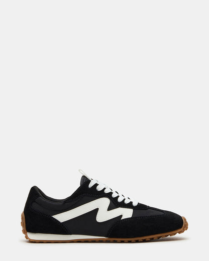 CASPER Black/White Low-Top Lace-Up Women's Sneaker | Steve Madden
