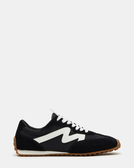 CASPER Black/White Low-Top Lace-Up Women's Sneaker | Steve Madden