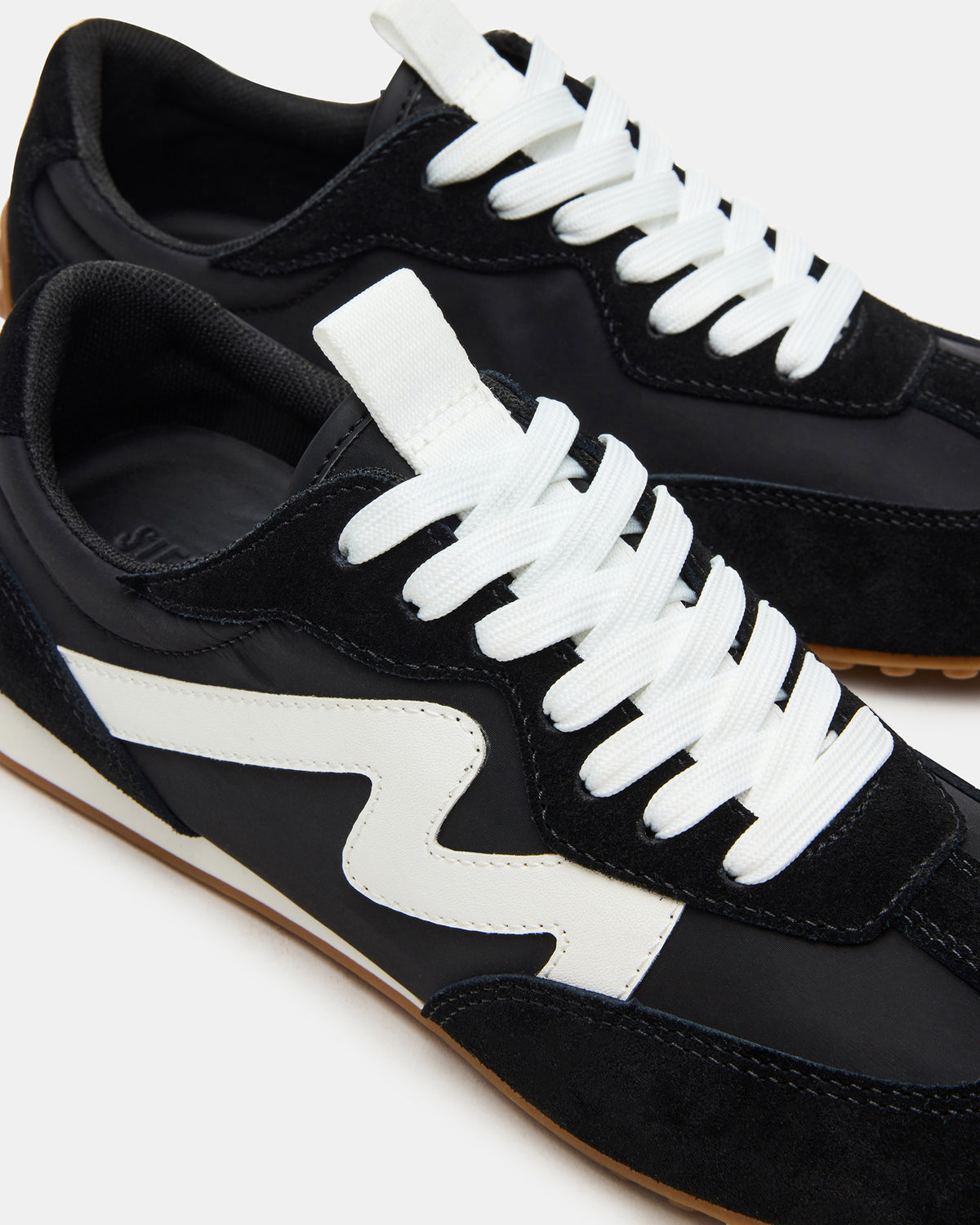 CASPER Black/White Low-Top Lace-Up Women's Sneaker | Steve Madden