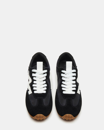 CASPER Black/White Low-Top Lace-Up Women's Sneaker | Steve Madden