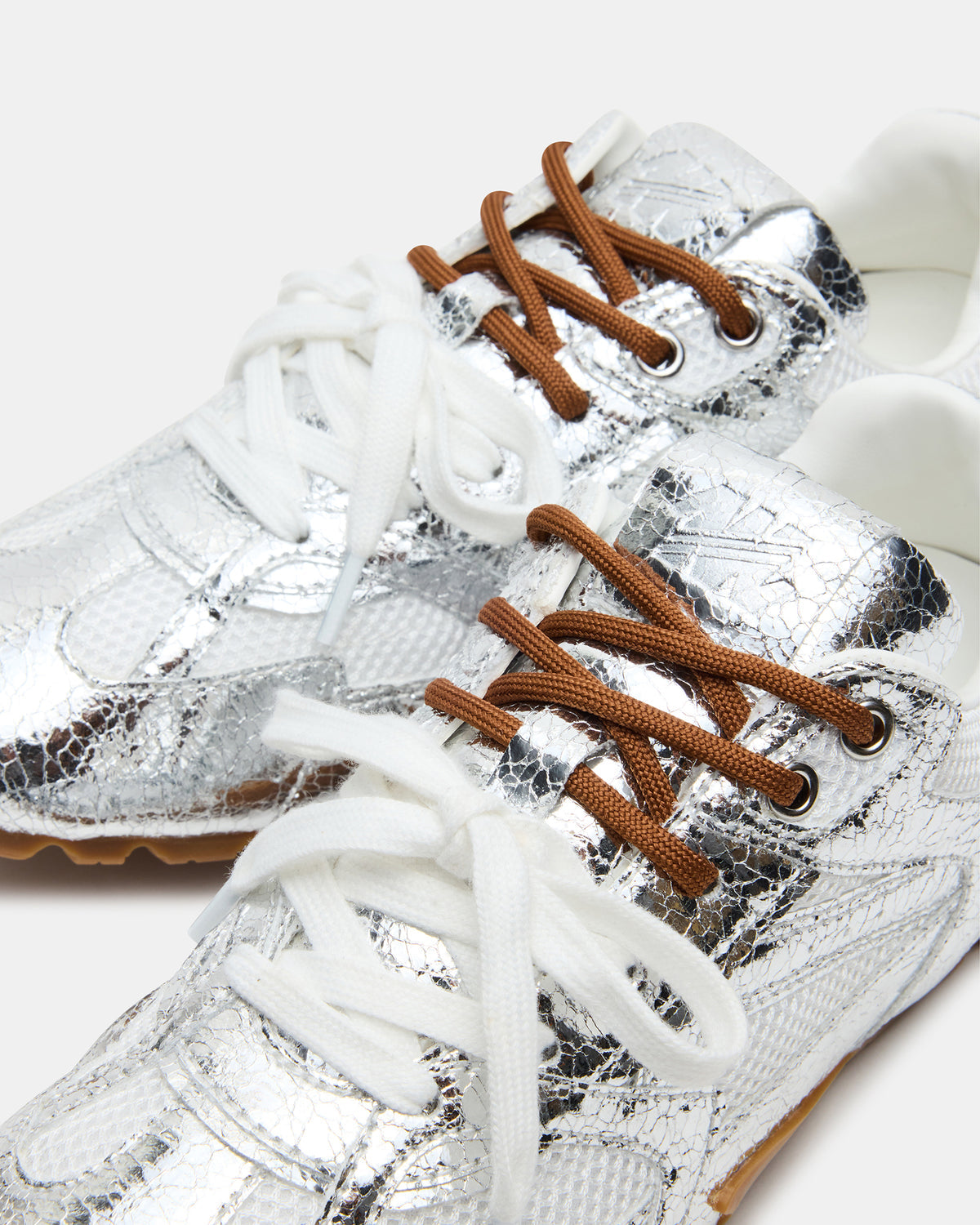 AZIEL Silver Low-Top Lace-Up Women's Sneakers | Steve Madden