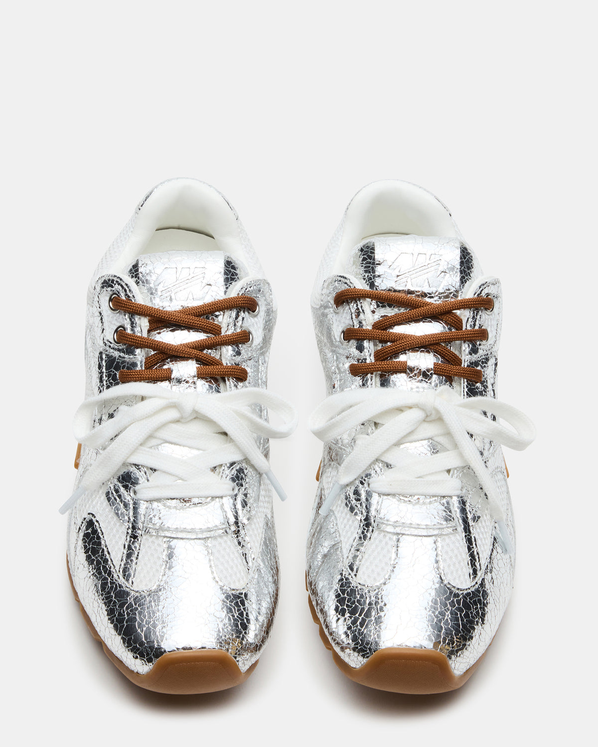 AZIEL Silver Low-Top Lace-Up Women's Sneakers | Steve Madden