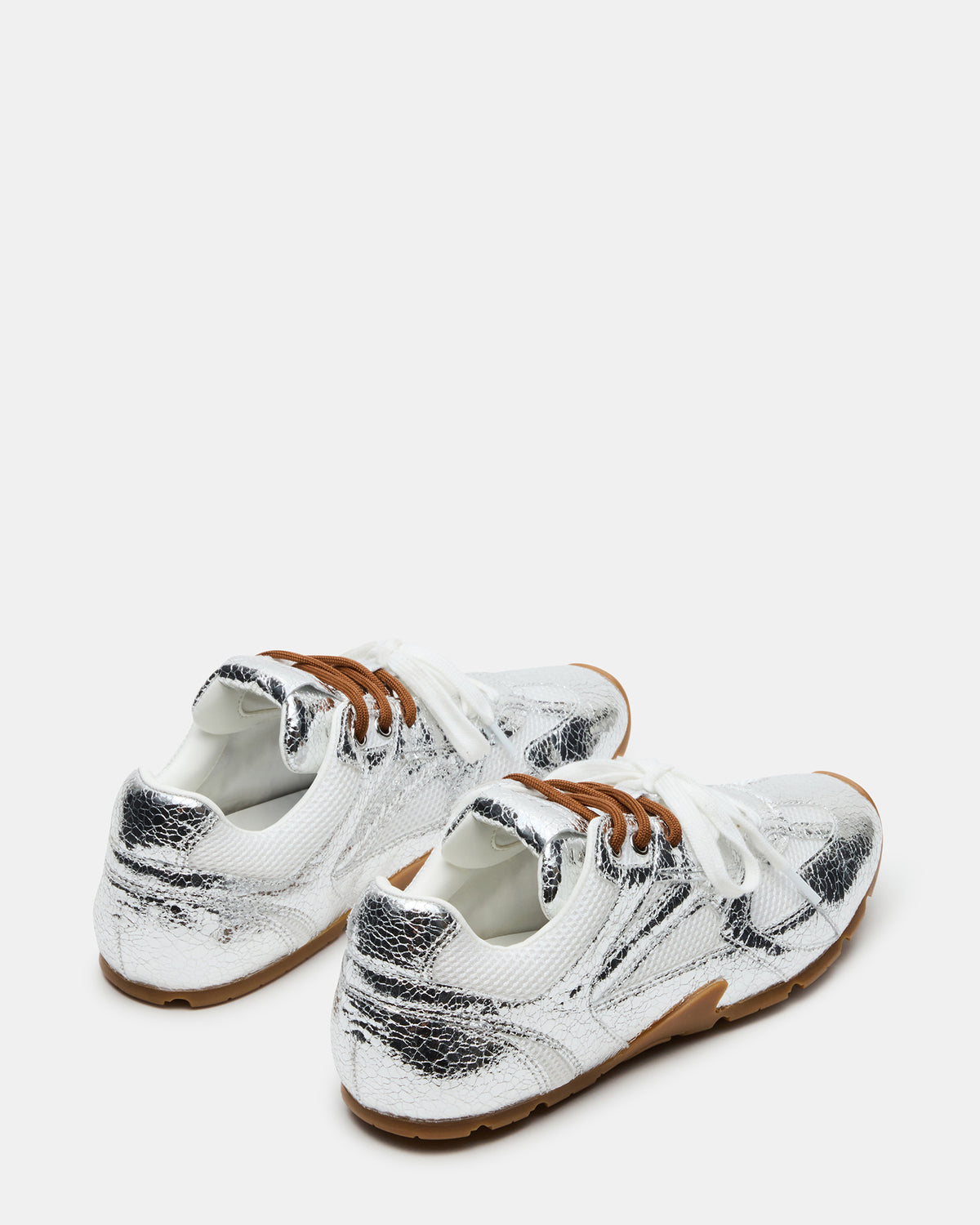 AZIEL Silver Low-Top Lace-Up Women's Sneakers | Steve Madden