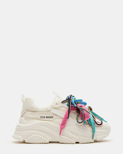 PRYCE White Low-Top Lace-Up Chunky Platform Women's Sneaker | Steve Madden