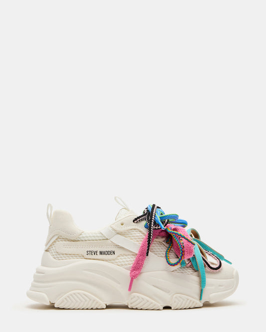 PRYCE White Low-Top Lace-Up Chunky Platform Women's Sneaker | Steve Madden