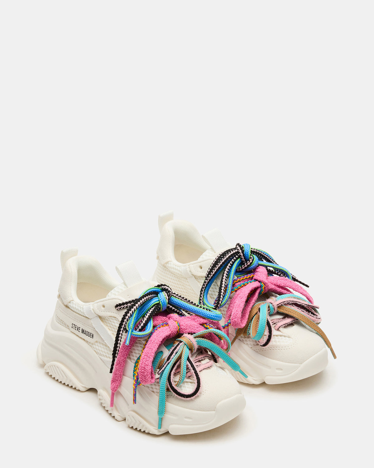 PRYCE White Low-Top Lace-Up Chunky Platform Women's Sneaker | Steve Madden