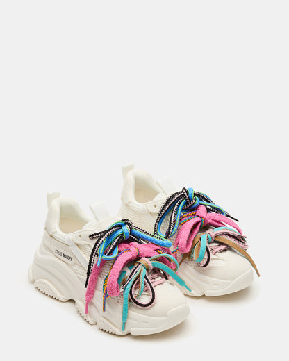 PRYCE White Low-Top Lace-Up Chunky Platform Women's Sneaker | Steve Madden