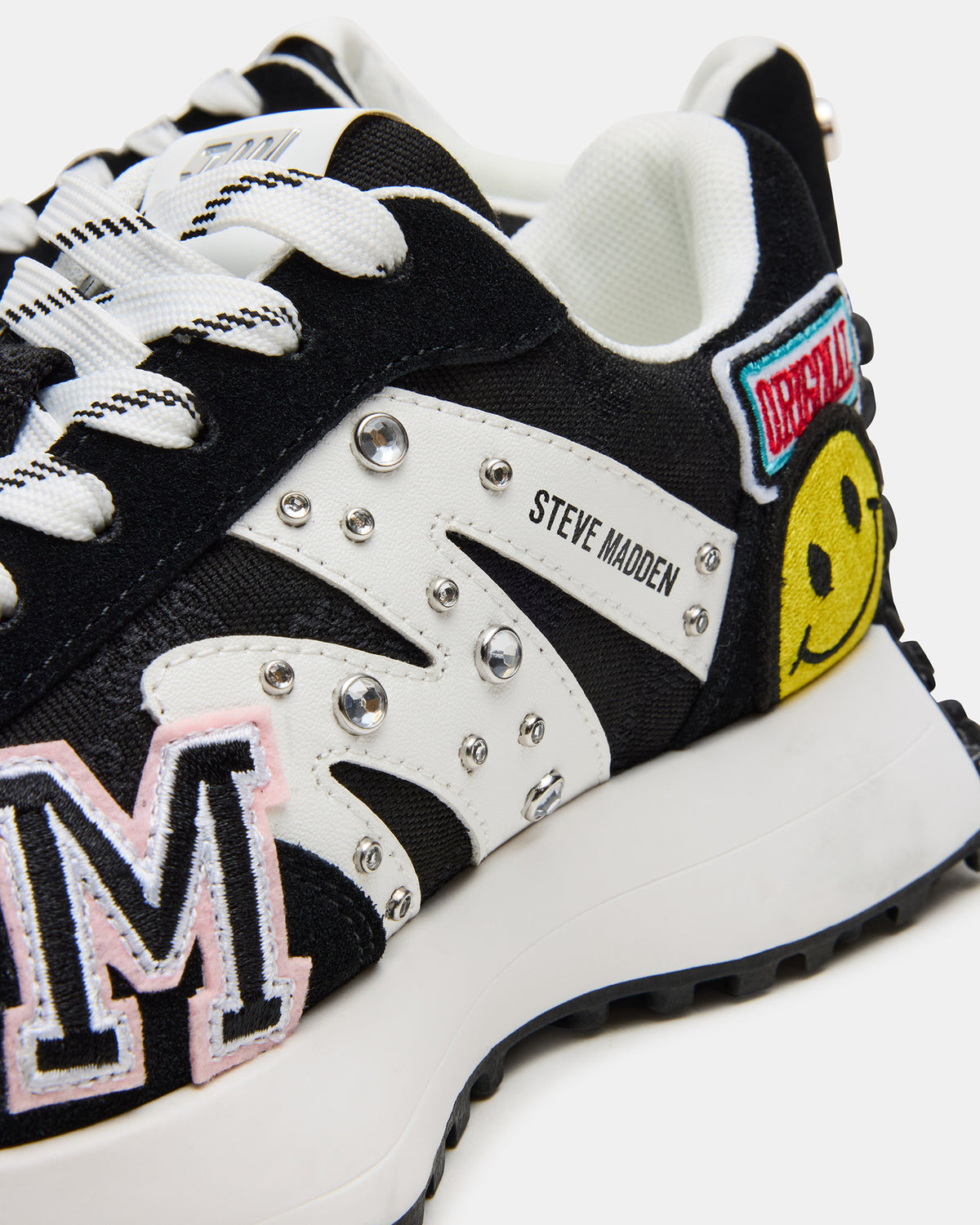 CAMPO Black Multi Patches Lace-Up Women's Sneaker | Steve Madden