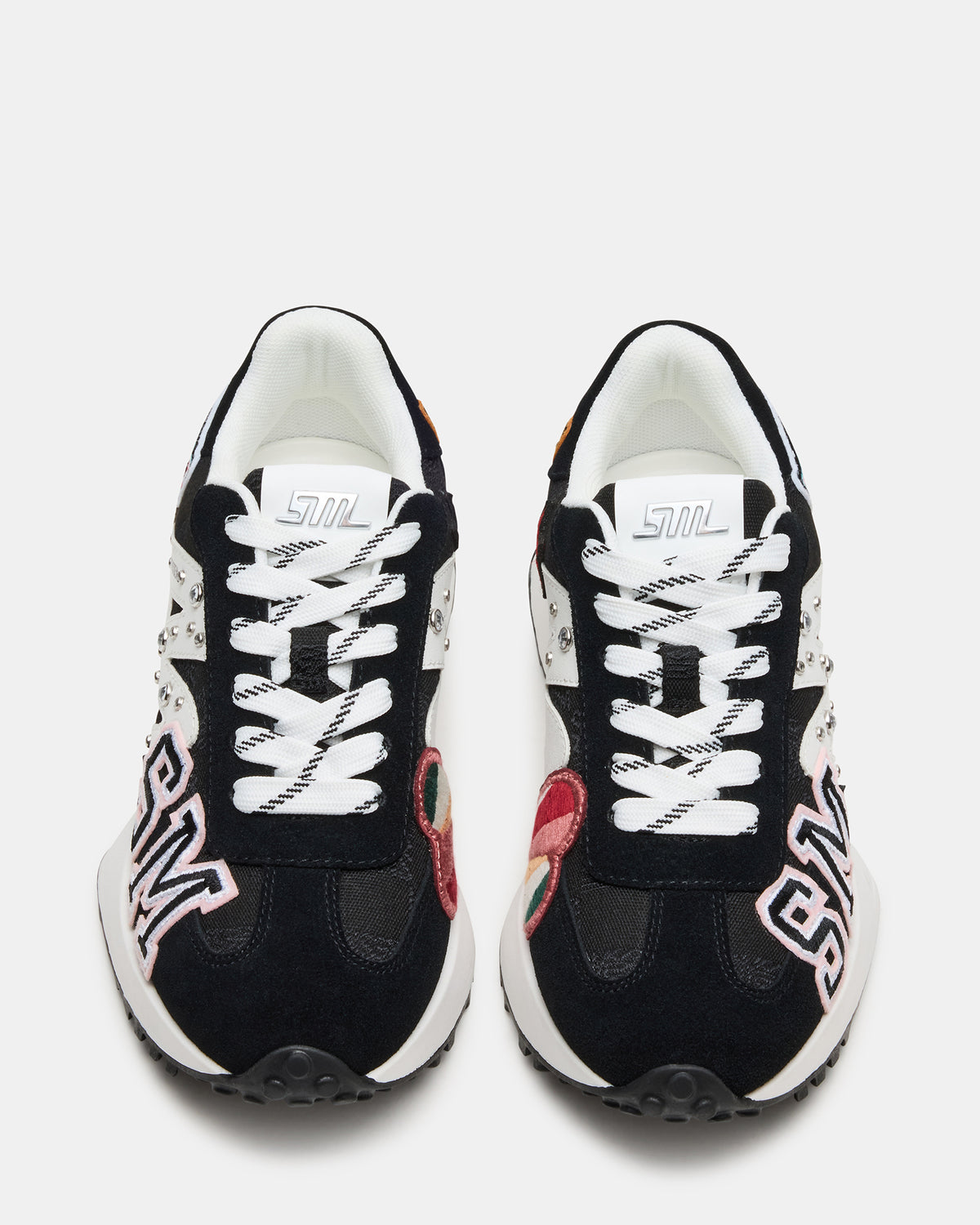 CAMPO Black Multi Patches Lace-Up Women's Sneaker | Steve Madden