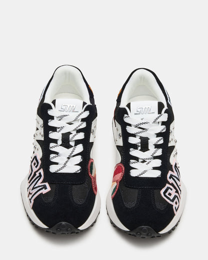 CAMPO Black Multi Patches Lace-Up Women's Sneaker | Steve Madden