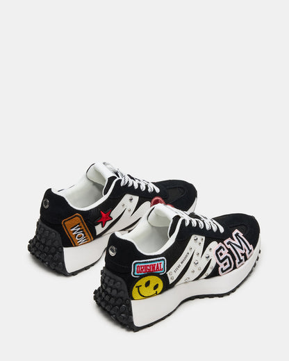 CAMPO Black Multi Patches Lace-Up Women's Sneaker | Steve Madden