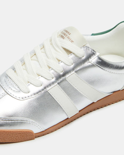HUDSIN Silver Multi Women's Lace-Up Low-Top Sneaker | Steve Madden