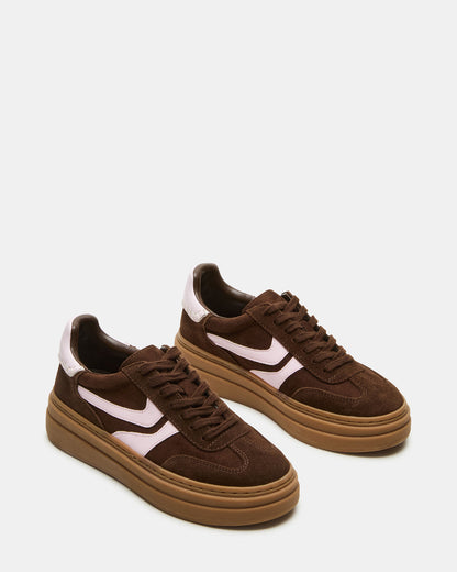 DODGE Brown Multi Low-Top Platform Women's Sneaker | Steve Madden