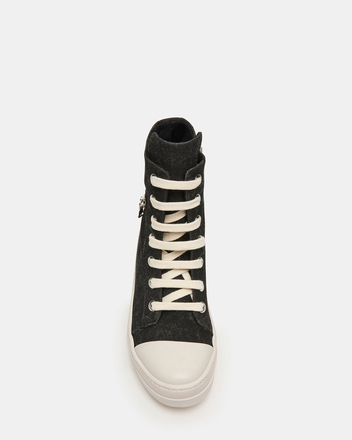 DEVON Black/White High-Top Lace-Up Women's Sneaker | Steve Madden