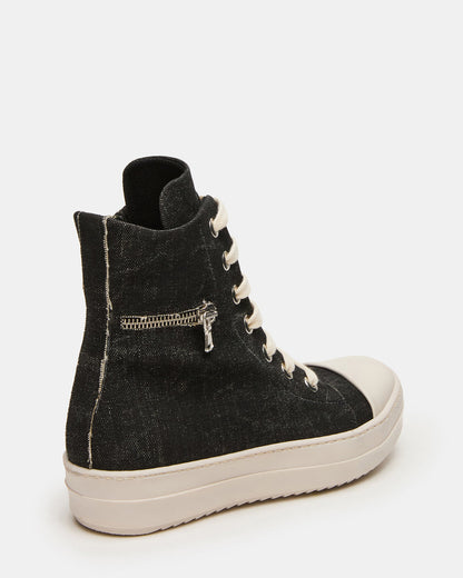 DEVON Black/White High-Top Lace-Up Women's Sneaker | Steve Madden