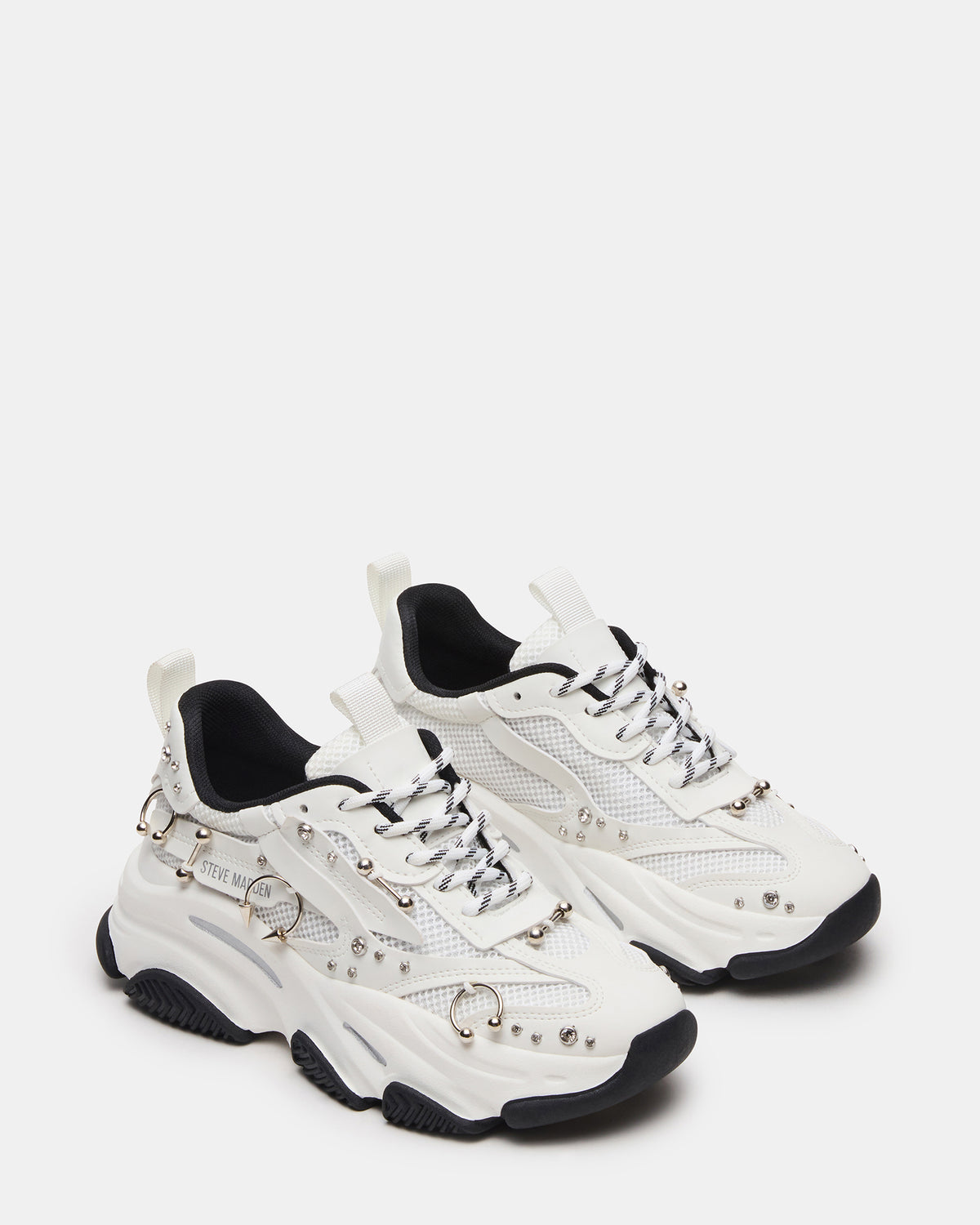 POSSESSION Piercing White Platform Lace-Up Women's Sneaker | Steve Madden