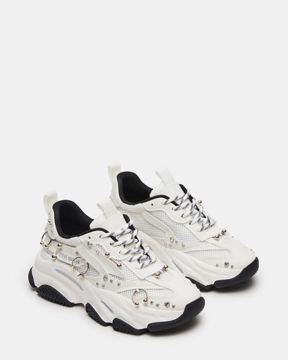 POSSESSION Piercing White Platform Lace-Up Women's Sneaker | Steve Madden