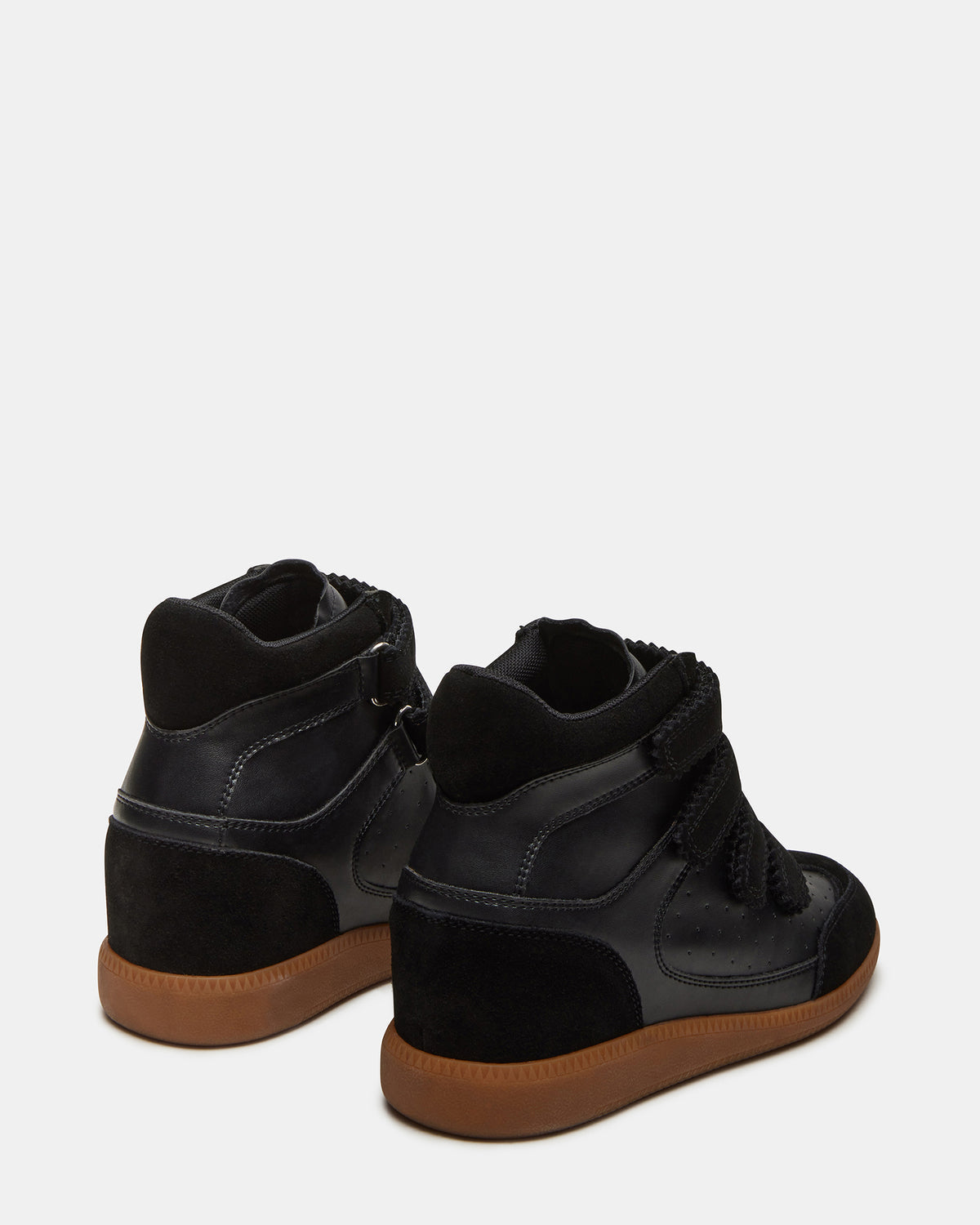 MUSTANG Black Suede Women's High-Top Velcro Sneaker | Steve Madden