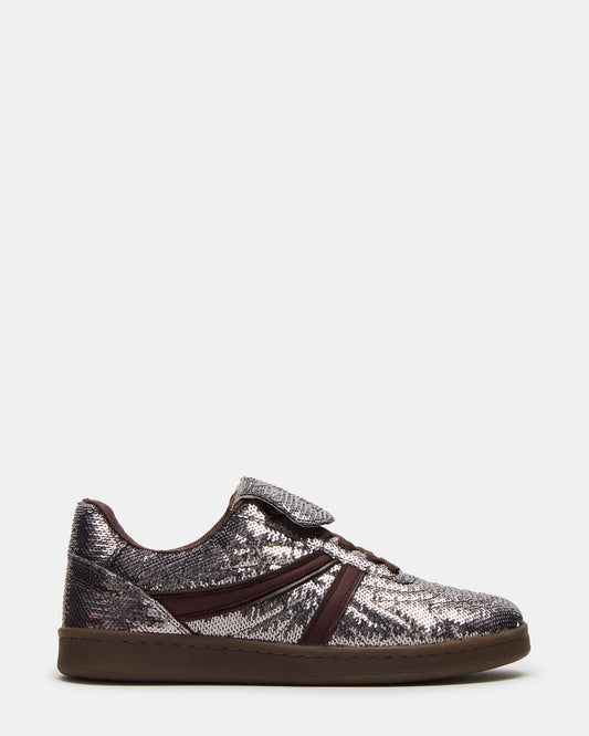 MADRID Sequin Pewter Low-Top Sneaker | Women's Sneakers | Steve Madden