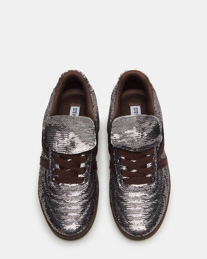 MADRID Sequin Pewter Low-Top Sneaker | Women's Sneakers | Steve Madden