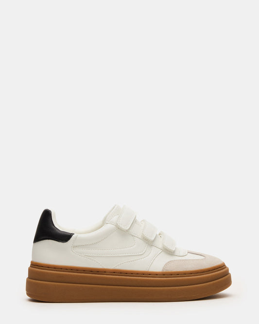 DASH White Multi Women's Low-Top Platform Velcro Sneaker | Steve Madden