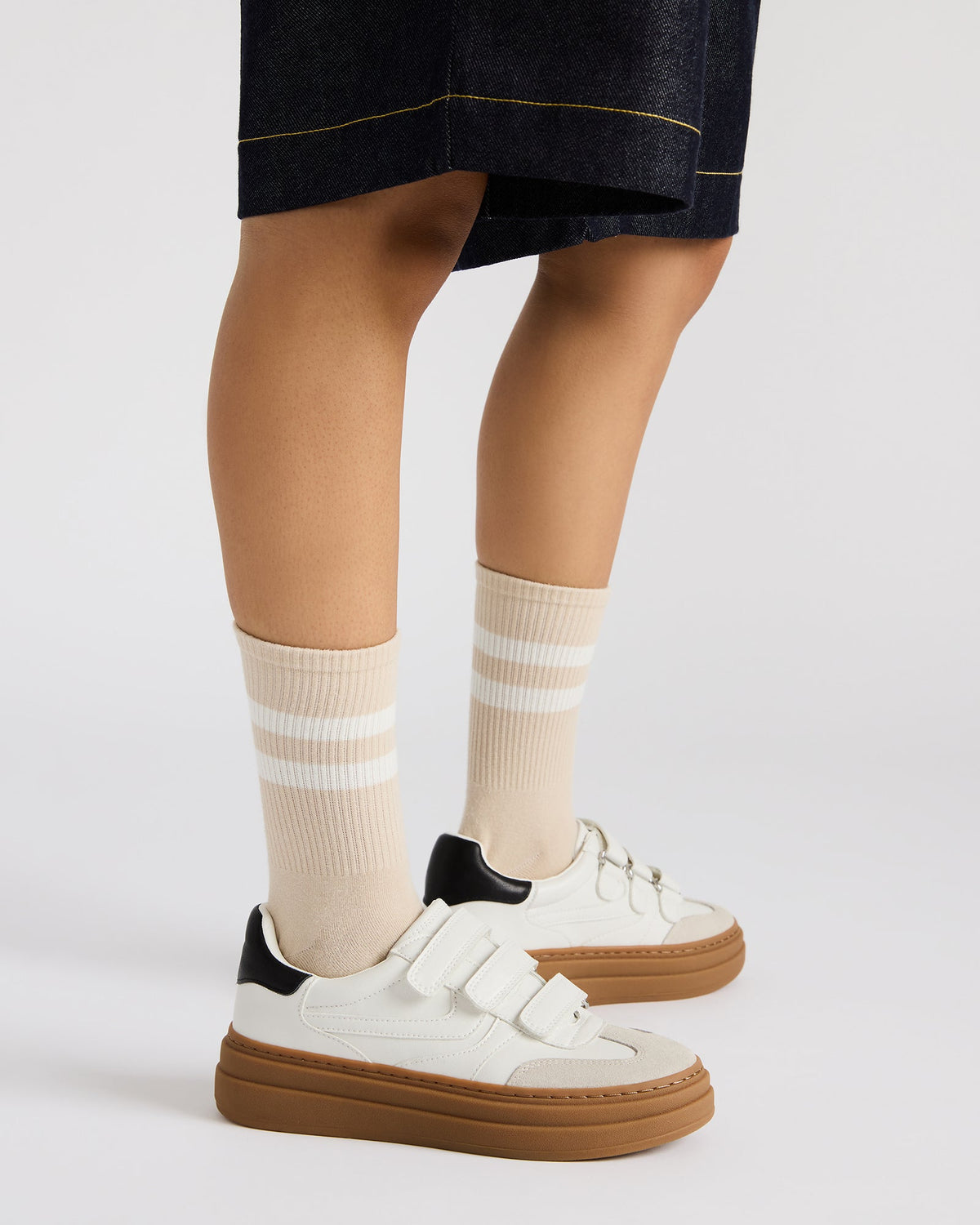 DASH White Multi Women's Low-Top Platform Velcro Sneaker | Steve Madden