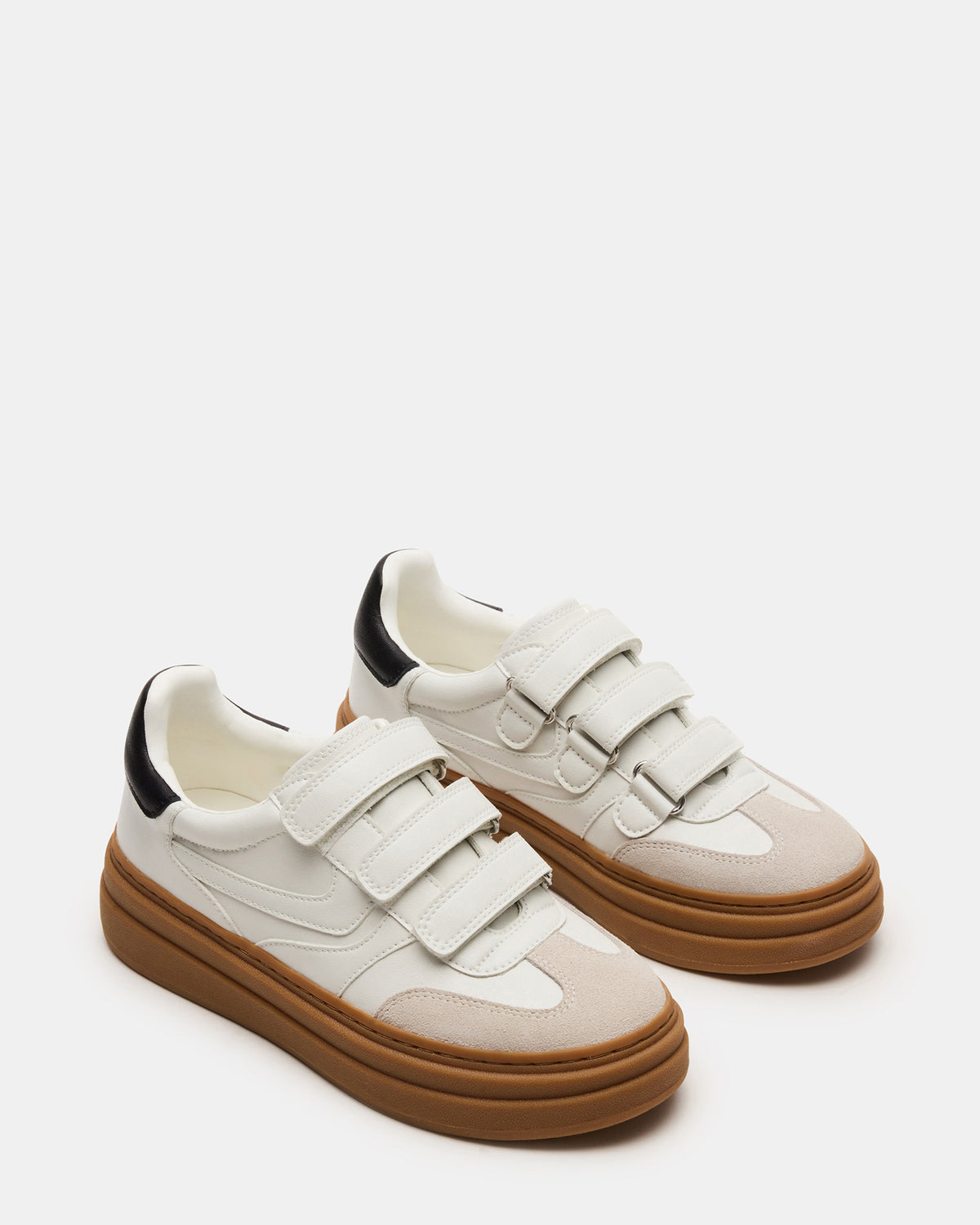 DASH White Multi Women's Low-Top Platform Velcro Sneaker | Steve Madden