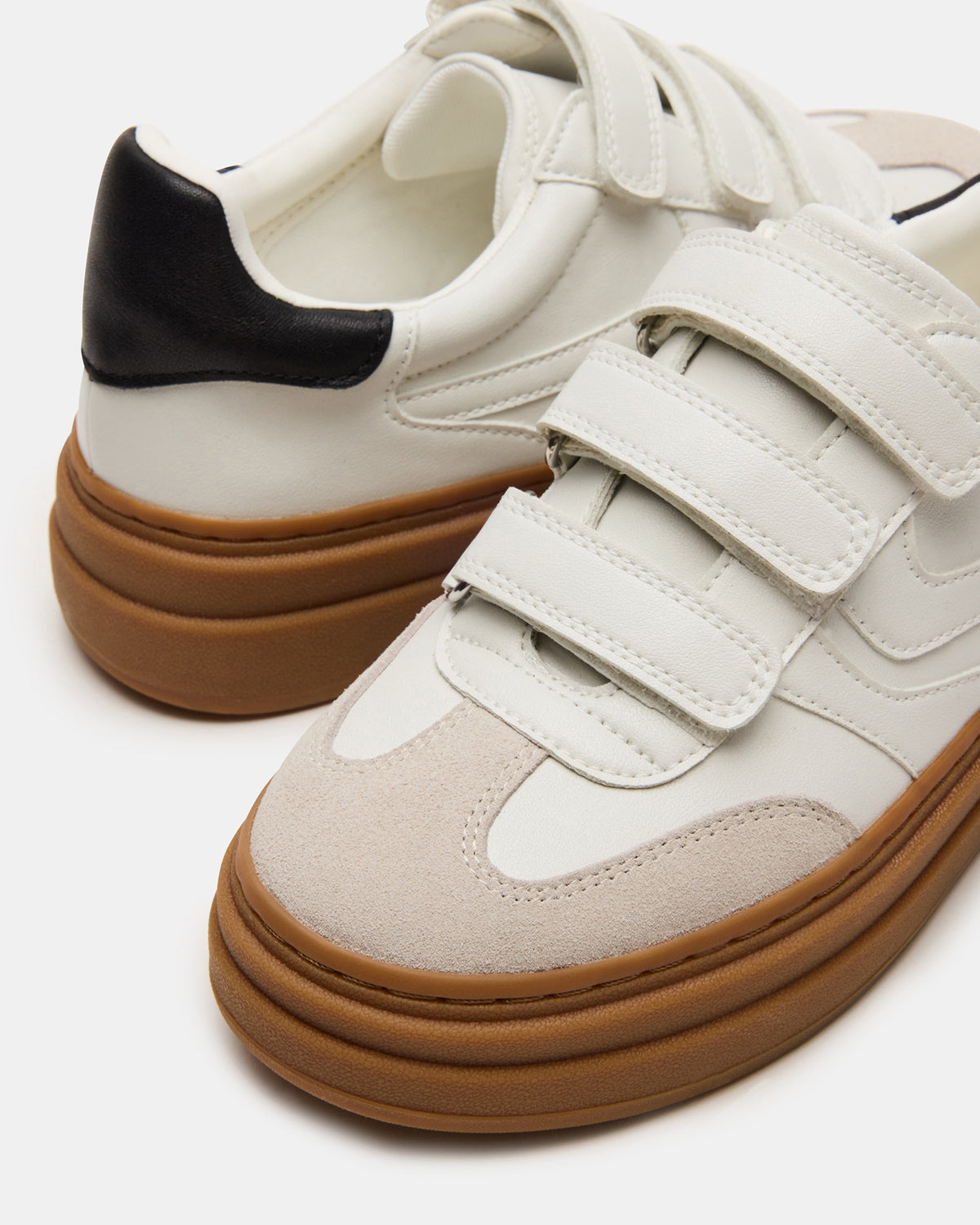 DASH White Multi Women's Low-Top Platform Velcro Sneaker | Steve Madden