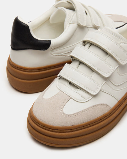 DASH White Multi Women's Low-Top Platform Velcro Sneaker | Steve Madden