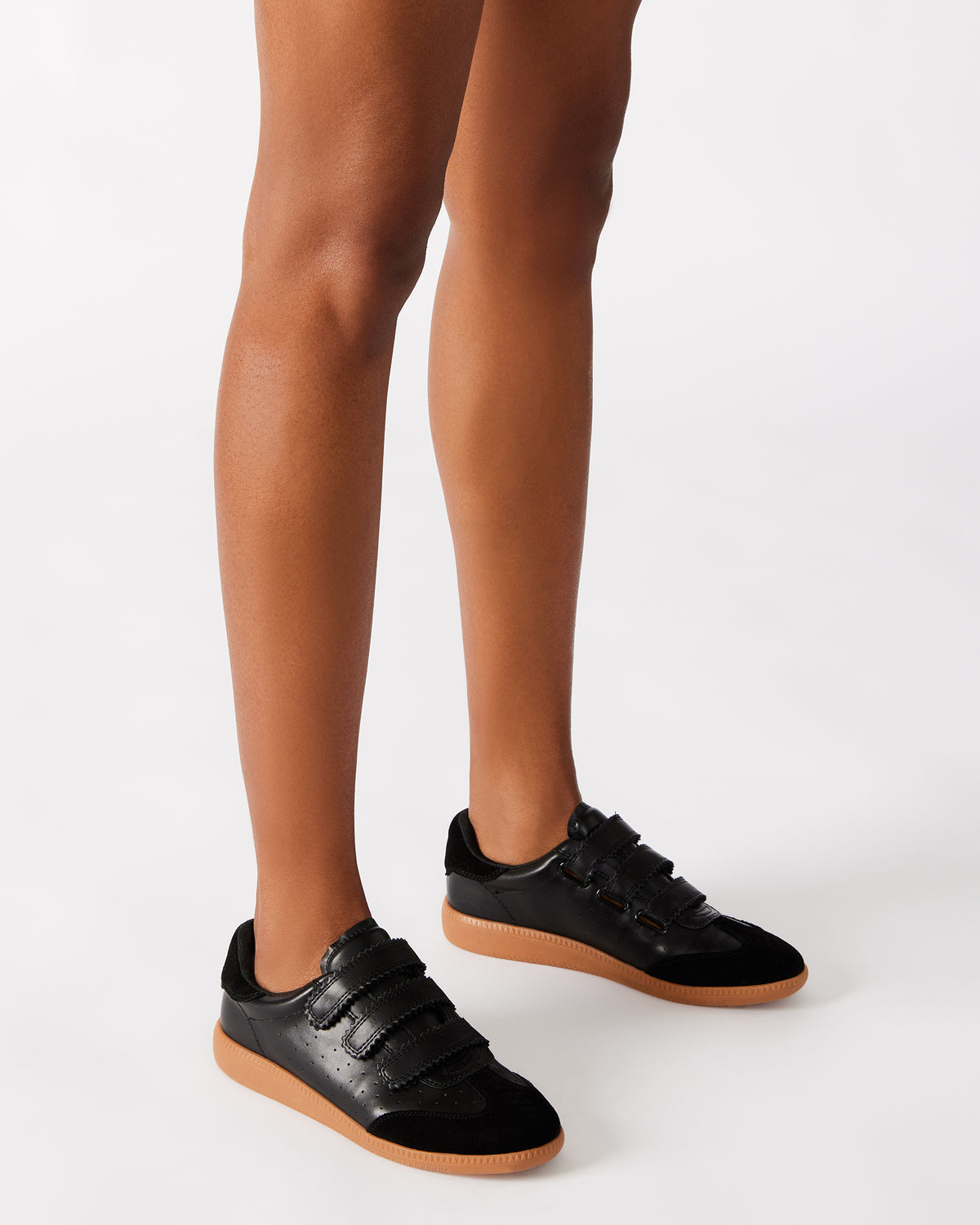 MOMENTUM Black Velcro Low-Top Women's Sneakers | Steve Madden