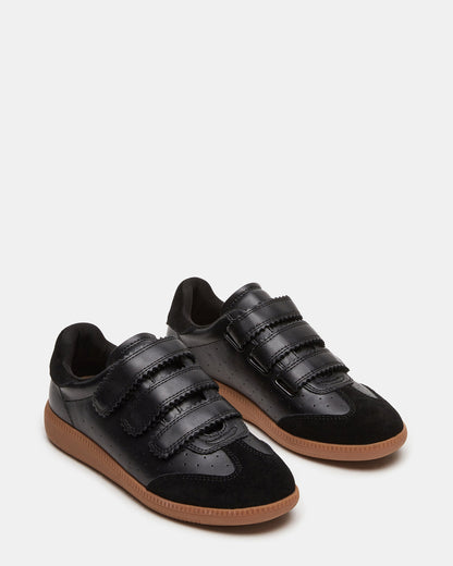 MOMENTUM Black Velcro Low-Top Women's Sneakers | Steve Madden